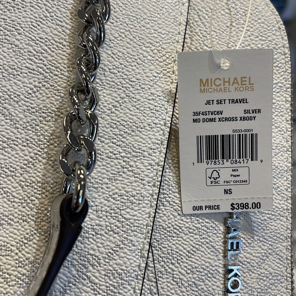 Michael Kors Jet Set Travel Medium Signature Logo Dome Crossbody Satchel NWT - Picture 13 of 16